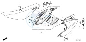 CRF250XB CRF250X ED drawing SEAT/ SIDE COVER