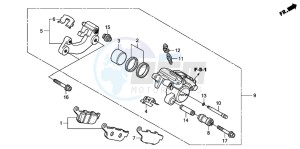 FES150A 125 S-WING drawing REAR BRAKE CALIPER (FES1253-5)(FES1503-5)