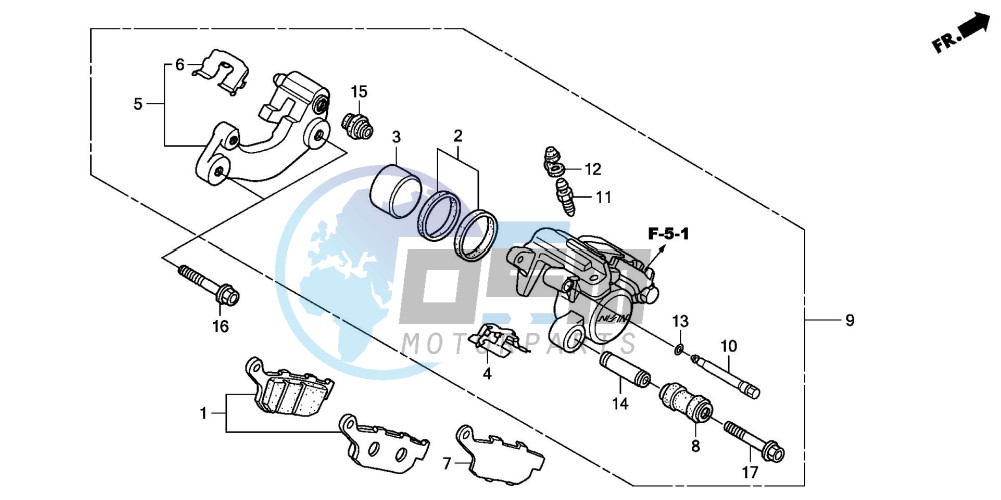 REAR BRAKE CALIPER (FES1253-5)(FES1503-5)