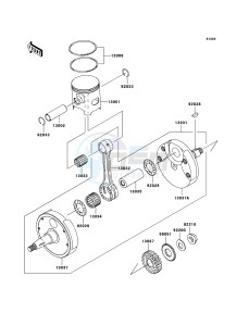 KX250 KX250R6F EU drawing Crankshaft/Piston(s)