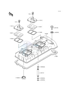 ZX 750 N [NINJA ZX-7RR] (N1-N2) [NINJA ZX-7RR] drawing CYLINDER HEAD COVER