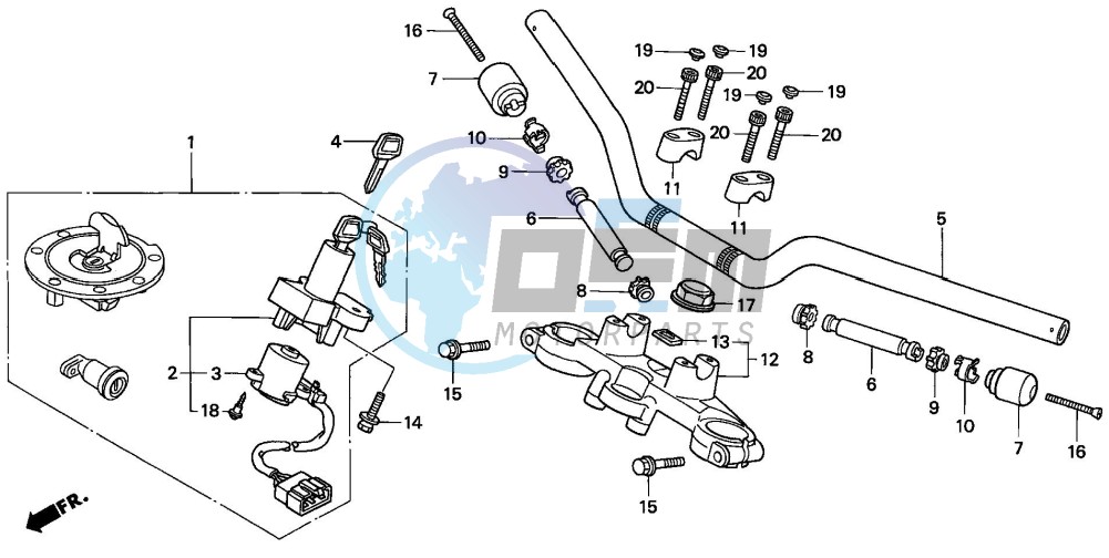 HANDLE PIPE/TOP BRIDGE (CB500)