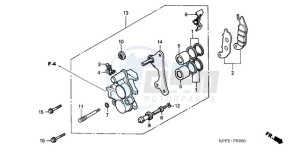 CBR125RWA Australia - (U / WH) drawing FRONT BRAKE CALIPER