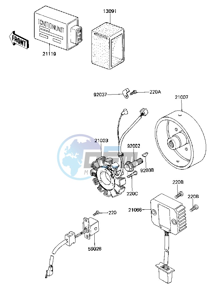 IGNITION GENERATOR REGULATOR -- 84-85 C2_C3- -