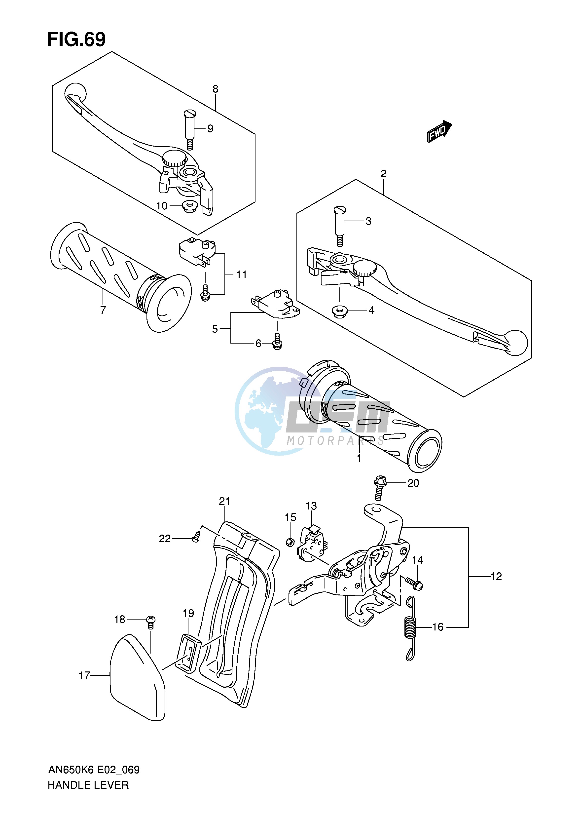 HANDLE LEVER (AN650K6 AK6 K7 AK7 K8 AK8)