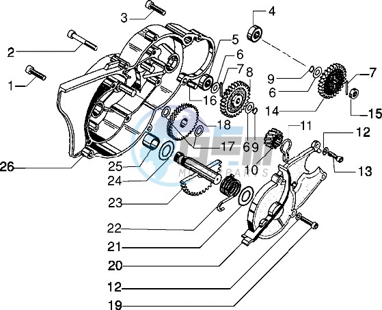 Flywheel cover-gears