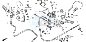 SH150 125 drawing HANDLE LEVER/SWITCH/CABLE