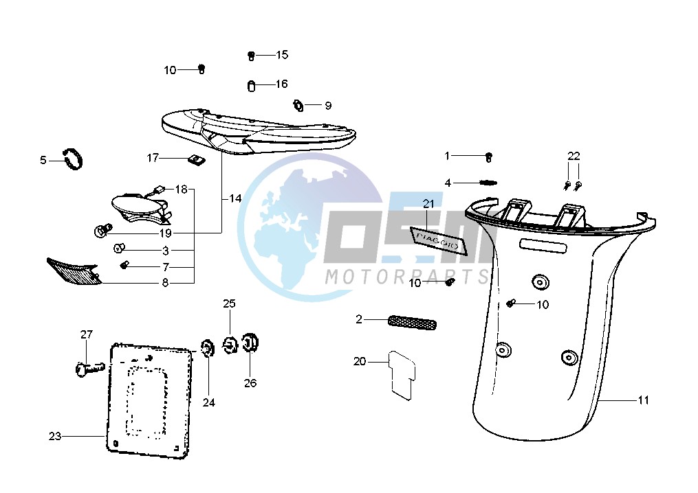 Taillight - Plate holder