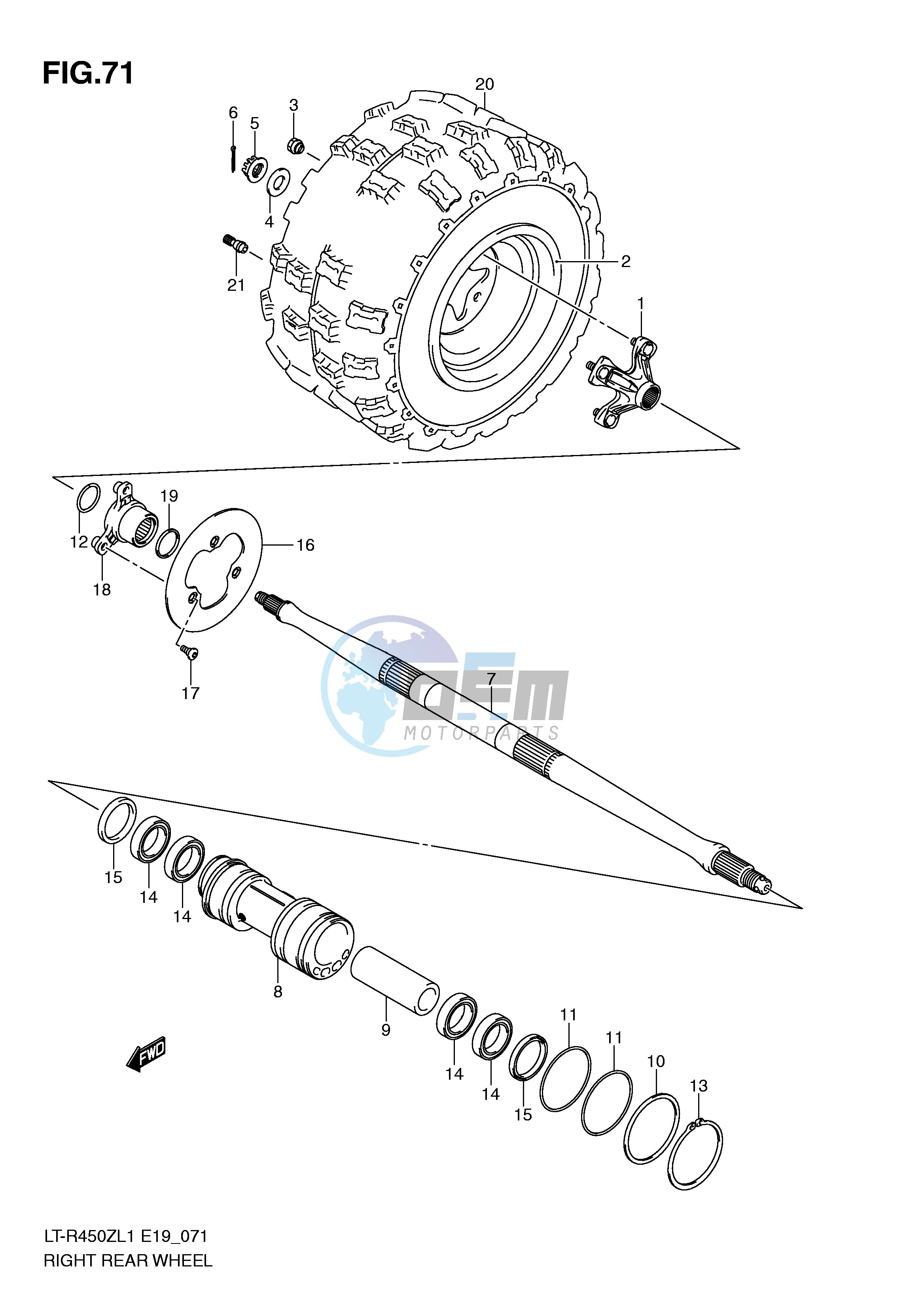 RIGHT REAR WHEEL (LT-R450L1 E19)