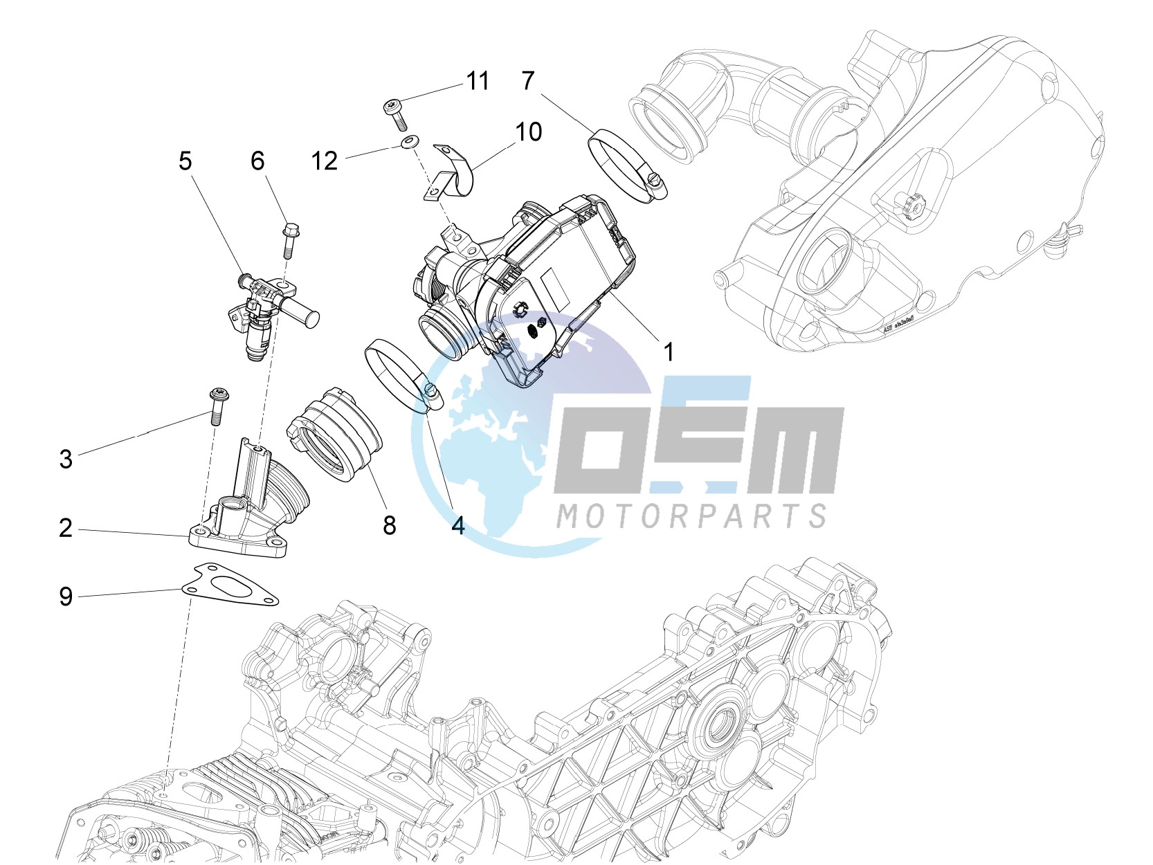 Throttle body - Injector - Union pipe