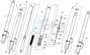 RST 1000 Futura drawing Marzocchi front fork - Hubs sleeves