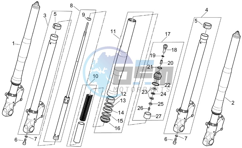 Marzocchi front fork - Hubs sleeves