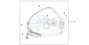 XL700V9 Europe Direct - (ED / SPC) drawing 45L TOP BOX BARLEY YELLOW