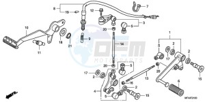 CBF1000T9 UK - (E / ABS MKH) drawing PEDAL