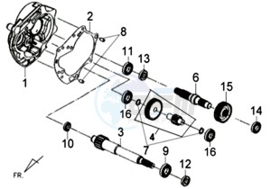 ORBIT II 50 drawing CRANKCASE - DRIVE SHAFT