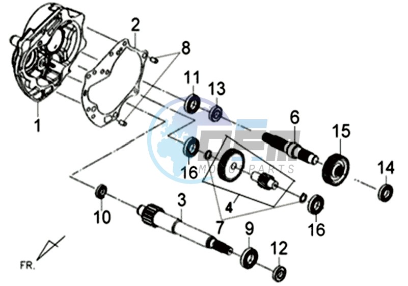 CRANKCASE - DRIVE SHAFT