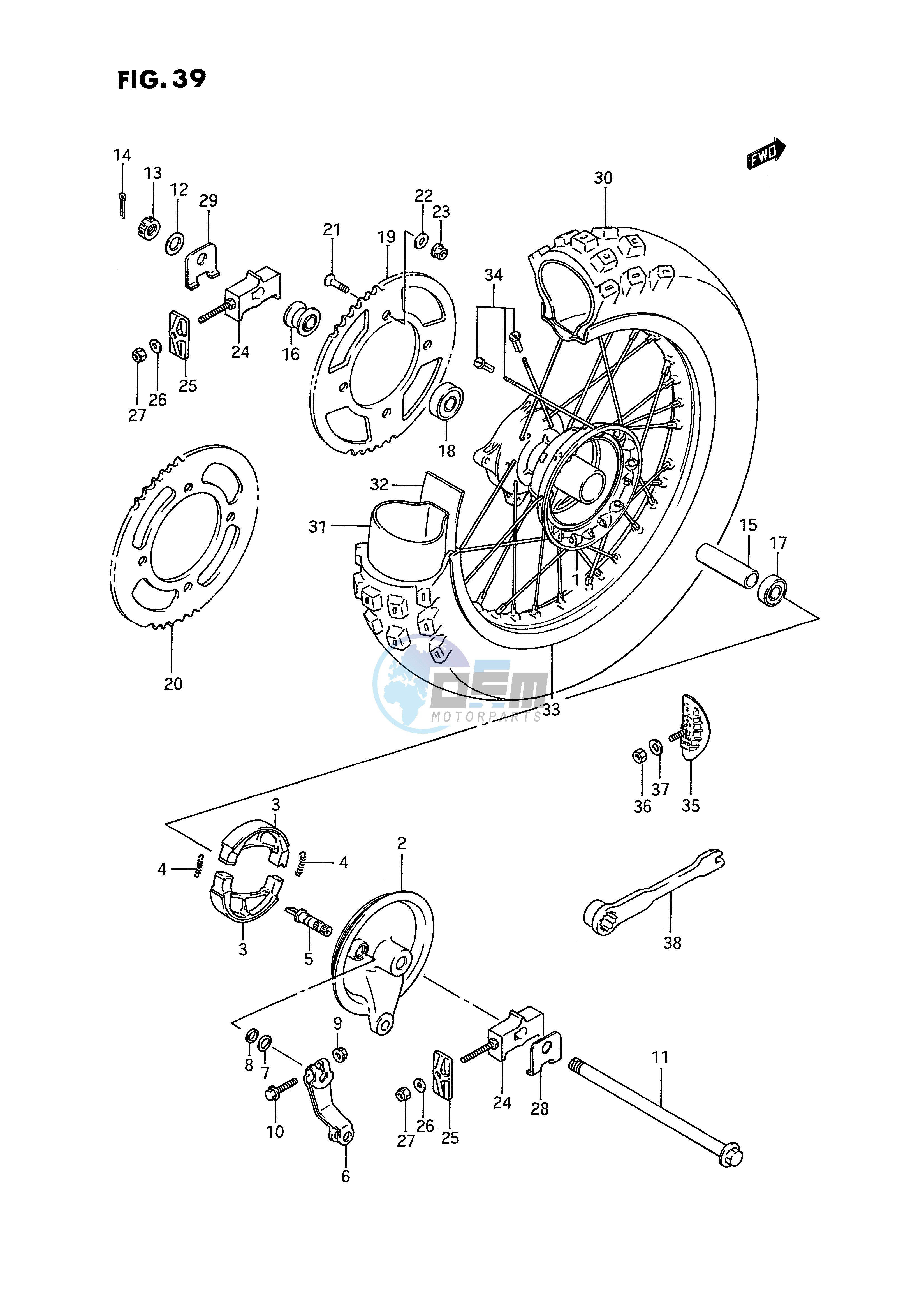 REAR WHEEL (MODEL G H J K)