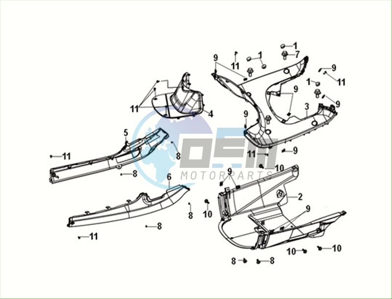 INNER FENDER- FLOOR PANEL - CENTER COVER