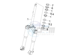 Liberty 50 4T PTT 2007-2012 (D) is drawing Fork/steering tube - Steering bearing unit