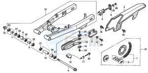 XL650V TRANSALP drawing SWINGARM/CHAIN CASE