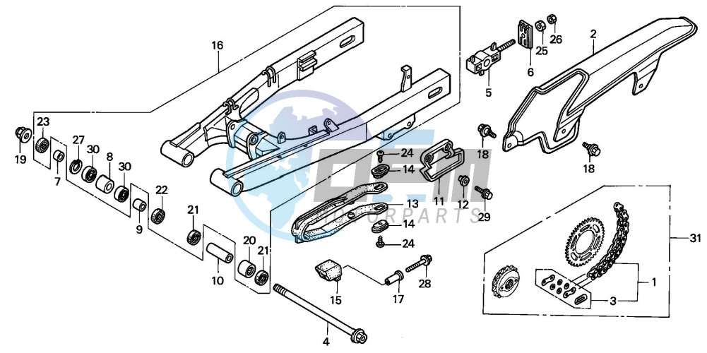 SWINGARM/CHAIN CASE