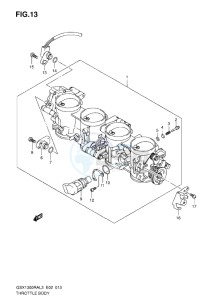 GSX1300R drawing THROTTLE BODY