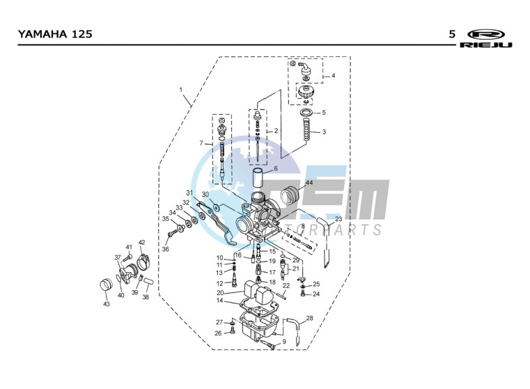 CARBURETTOR  Yamaha 125 4T EURO2