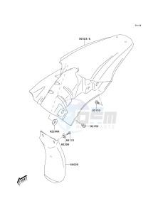 KLX 125 A (A6F) A6F drawing REAR FENDER-- S- -