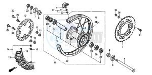 CR125R drawing REAR WHEEL