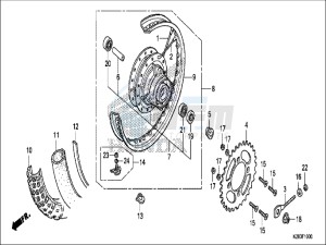 CRF125FBH Europe Direct - (ED) drawing REAR WHEEL