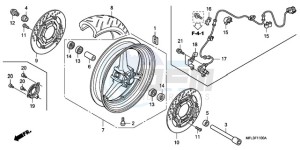 CBR1000RA9 UK - (E / ABS MKH MME) drawing FRONT WHEEL