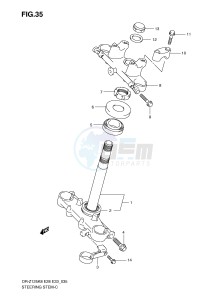 DR-Z125 (E28-E33) drawing STEERING STEM (E33)