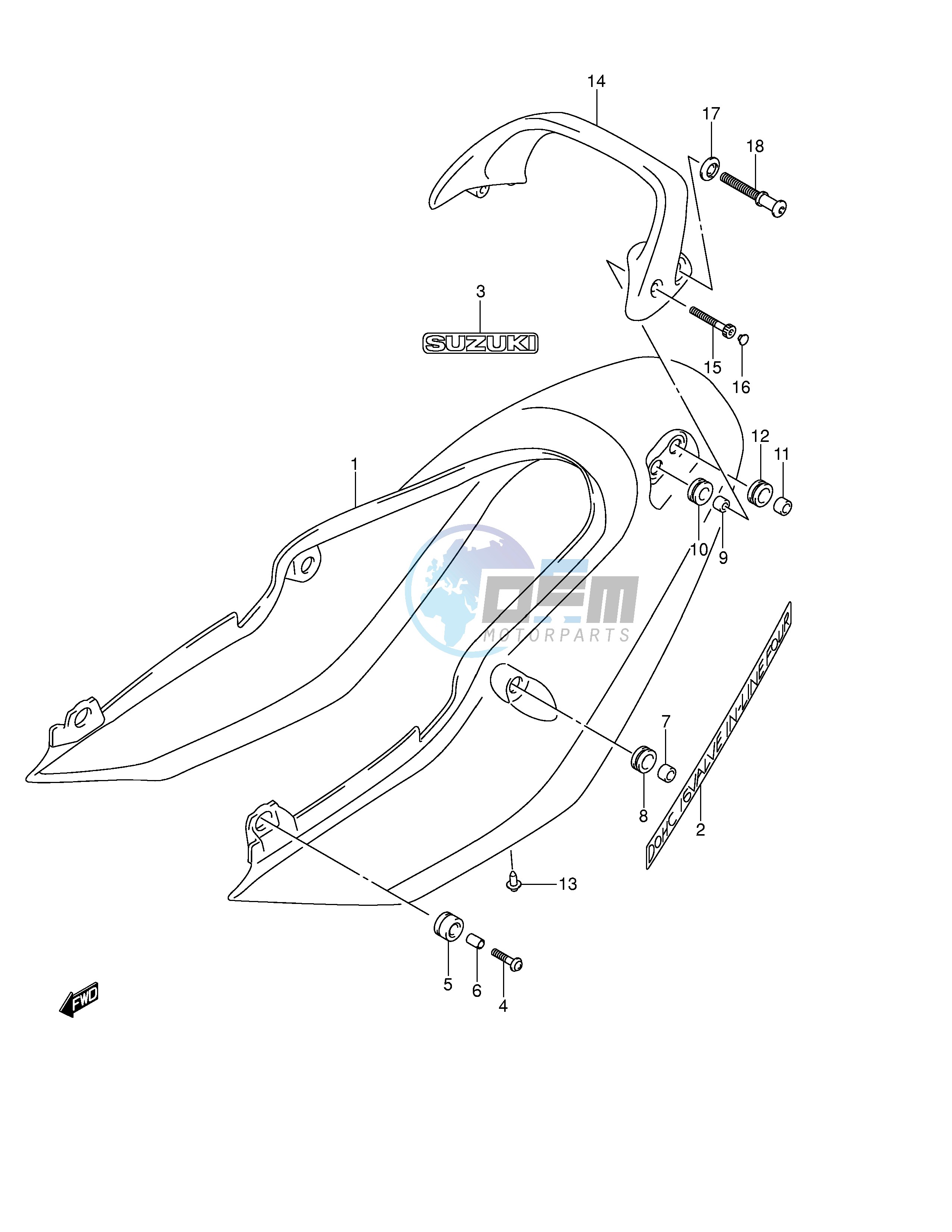 SEAT TAIL COVER (GSF1200SK4)