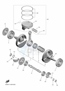 WR450F (BDB8) drawing CRANKSHAFT & PISTON