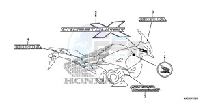 VFR1200XC drawing MARK/EMBLEM (BR,E,ED,F,KO,RU,U,2BR)