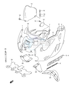 GSX750F (E2) drawing COWLING BODY (MODEL K3)