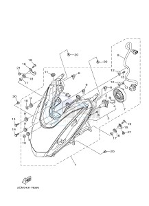 MW125 TRICITY 125 (2CMJ 2CMK) drawing HEADLIGHT