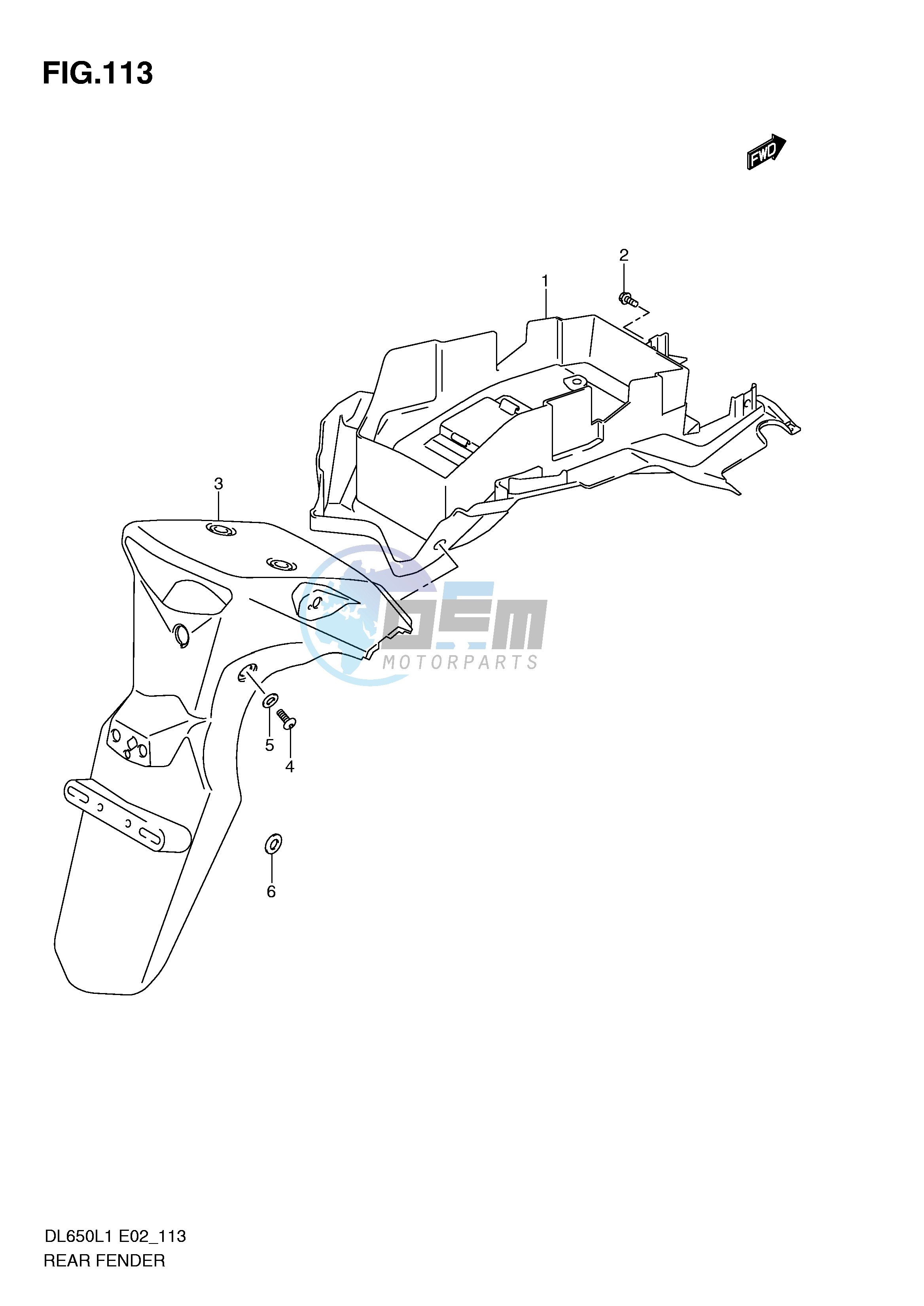 REAR FENDER (DL650AL1 E19)