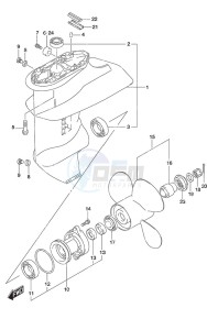 DF 9.9B drawing Gear Case - w/High Thrust Prop