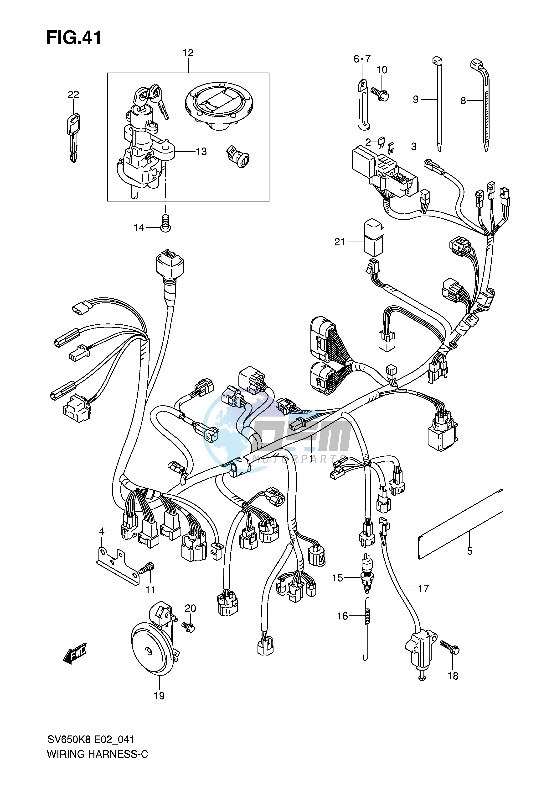 WIRING HARNESS (SV650K8 K9 SV650UK8 UK9)