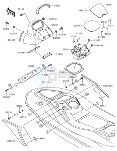 JET SKI STX-15F JT1500AHF EU drawing Hull Middle Fittings