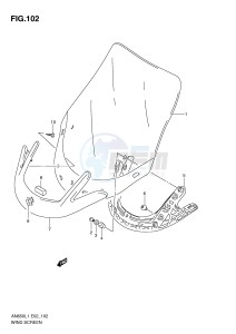 AN650 (E2) Burgman drawing WIND SCREEN (AN650L1 E19)