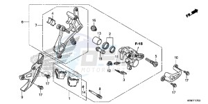 CRF250RG CRF250R ED drawing REAR BRAKE CALIPER