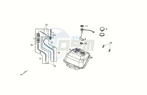 CROX 50 drawing FUEL TANK - FUEL CUT