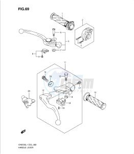 SV650/S drawing HANDLE LEVER (SV650SUL1 E24)