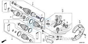 TRX500FA5H TRX500FA ED drawing FRONT KNUCKLE/FRONT DRIVE SHAFT (H)