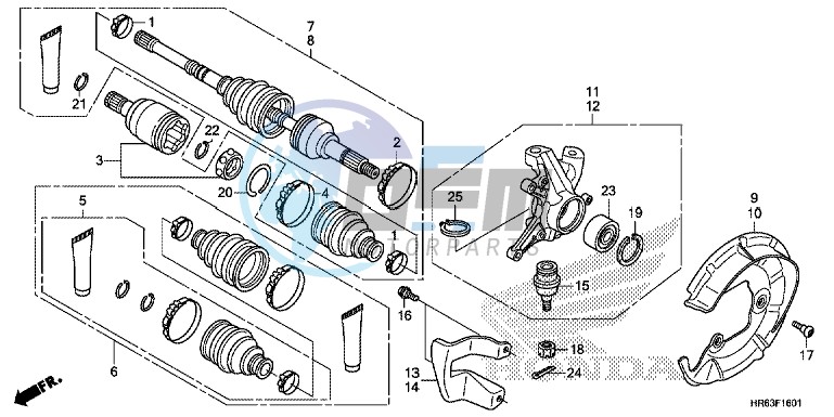 FRONT KNUCKLE/FRONT DRIVE SHAFT (H)