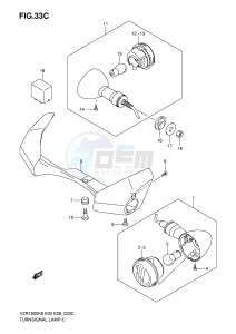 VZR1800 (E3-E28) INTRUDER drawing TURNSIGNAL LAMP (VZR1800ZK8 ZK9 ZL0)