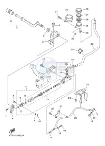 XVS950CU XVS950 XV950 R-SPEC (2DE3) drawing REAR MASTER CYLINDER