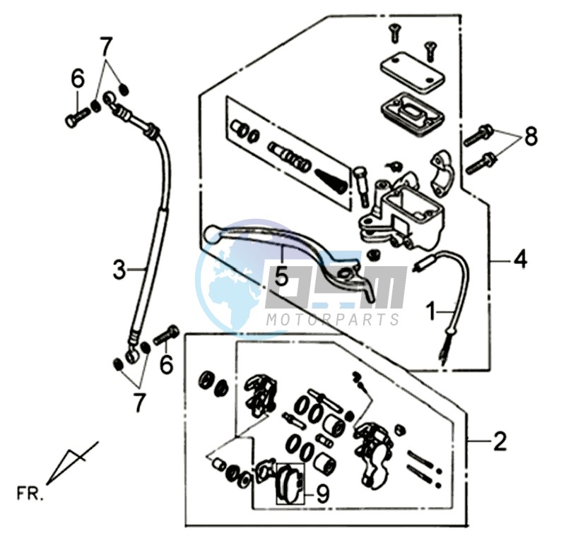 BRAKE CALIPER FOR / BRAKE LEVER CPL